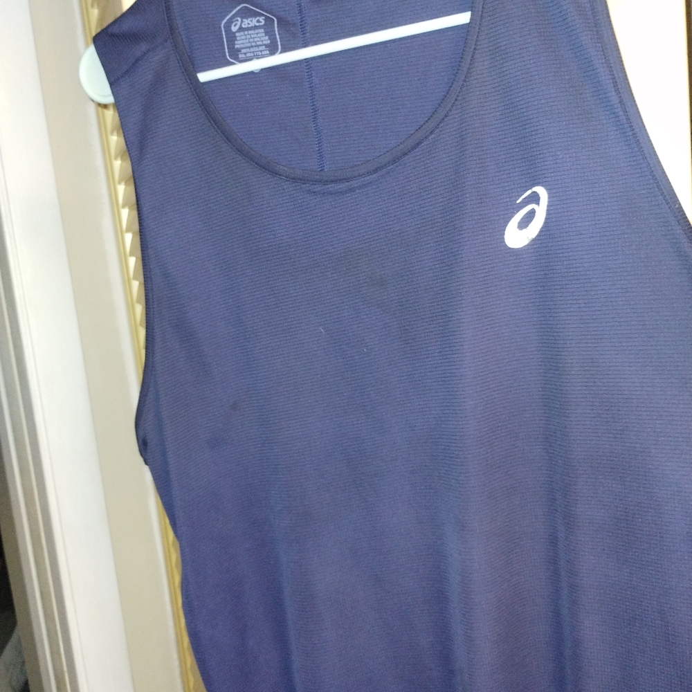 Men's Asics Reflective Athletic Tank Top Shirt XXL Blue